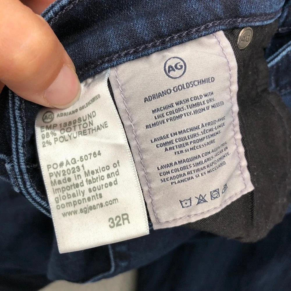 AG Adriano Goldschmied Legging Ankle Jeans Womens 32R‎ Dark Blue Super Skinny